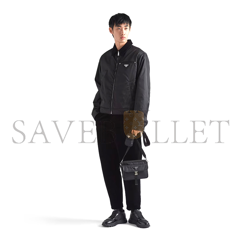 PRADA RE-NYLON AND SAFFIANO LEATHER SHOULDER BAG 2VH133 (22*16*5cm) PRADA RE-NYLON AND SAFFIANO LEATHER SHOULDER BAG 2VH133 (22*16*5cm)